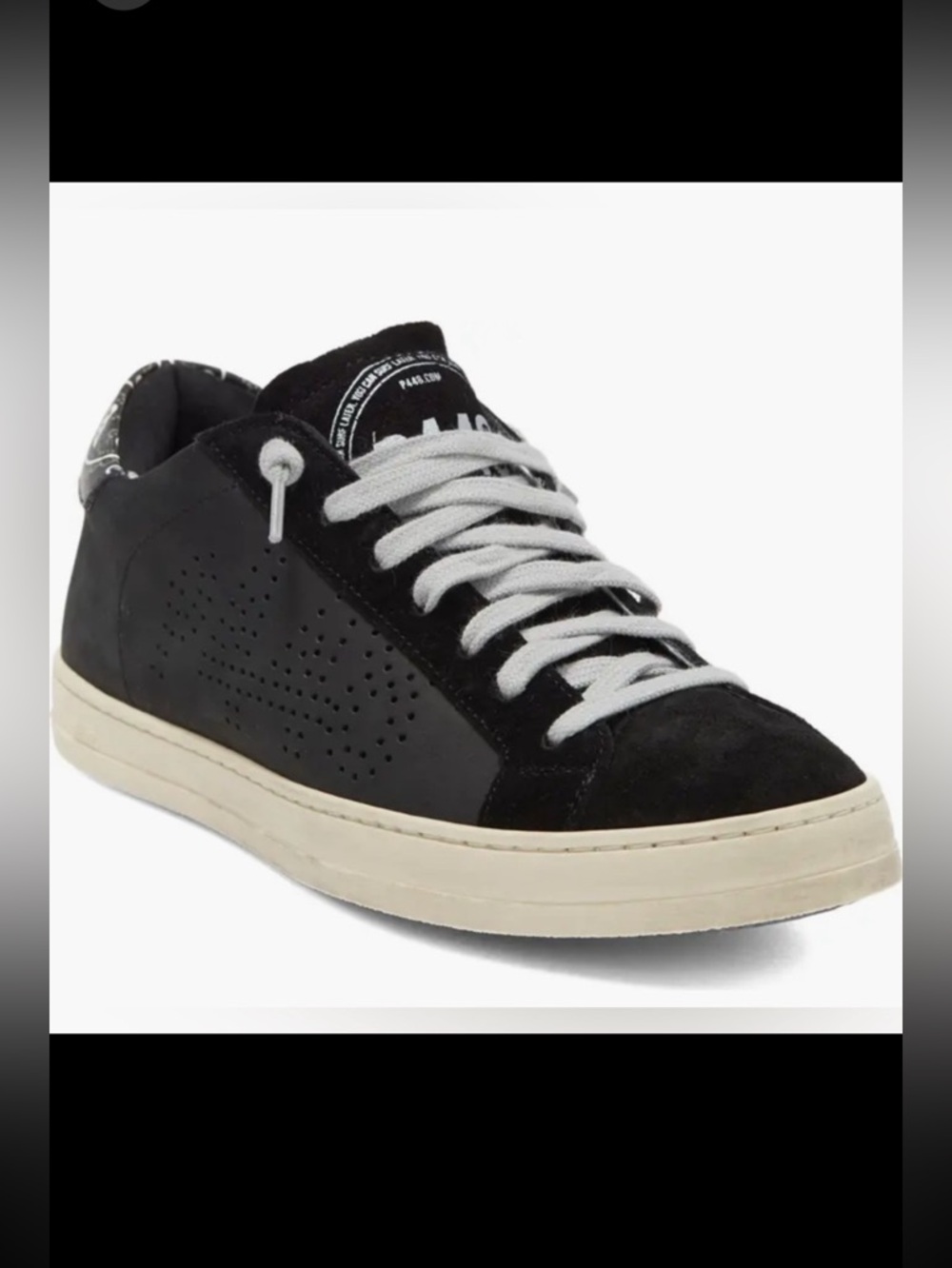 P448 Johns Snakeskin Heel Low-Top Suede/Leather Sneakers
